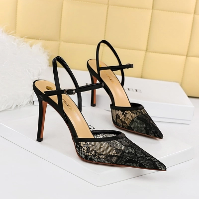 Lace solid color high heels 23 01