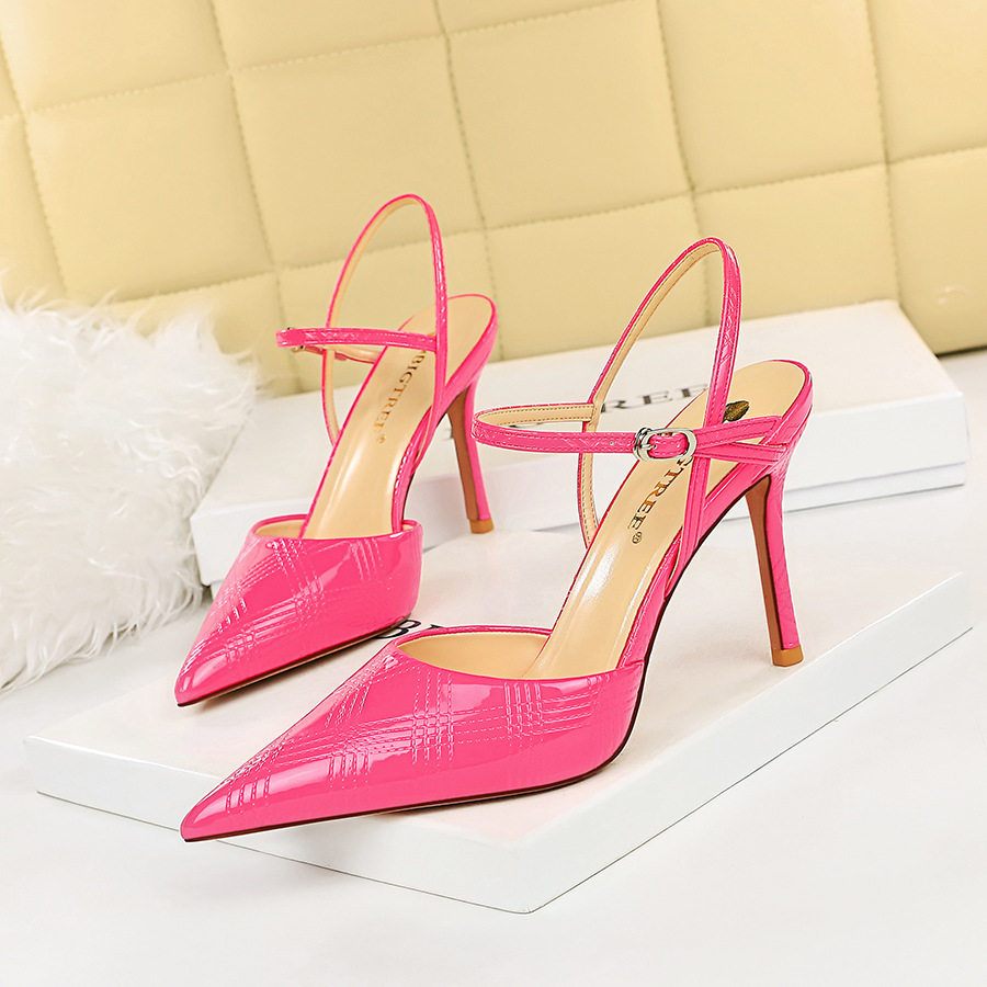 Patent leather solid color high heels 22
