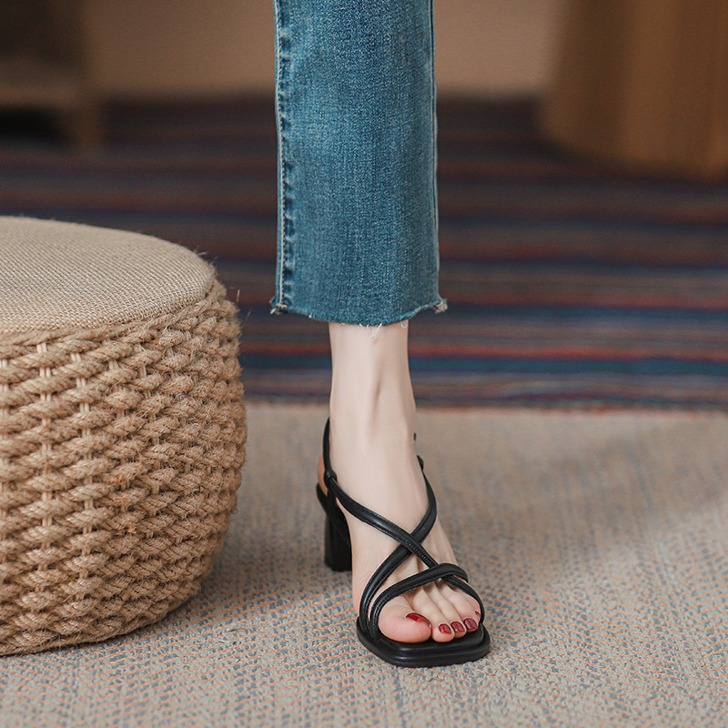 Block Heel Slingback Strappy Summer Sandals