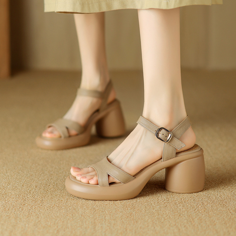 Platform Block Heel Ankle Strap Summer Sandals