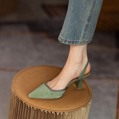 Pointed Toe Slingback Thin Heel Dress Pumps 01