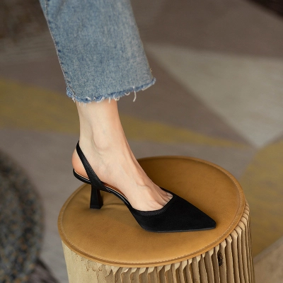 Pointed Toe Slingback Thin Heel Dress Pumps 02