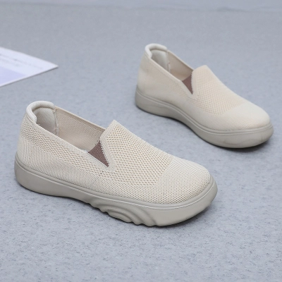Knit Mesh Slip‑On Thick‑Sole Casual Shoes 01
