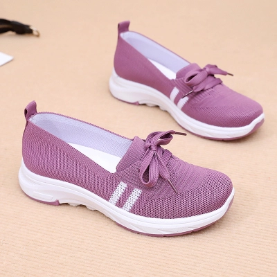 Knit Mesh Lace‑Up Thick‑Sole Sneakers 02