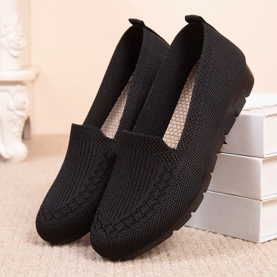 Knitted Breathable Slip‑On Flat Shoes 01