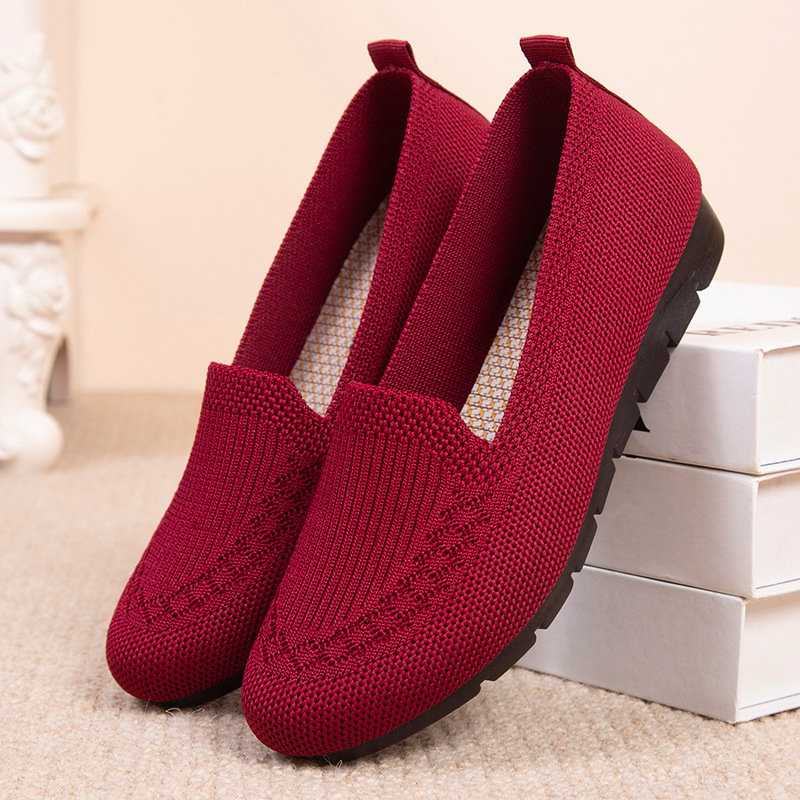 Knitted Breathable Slip‑On Flat Shoes