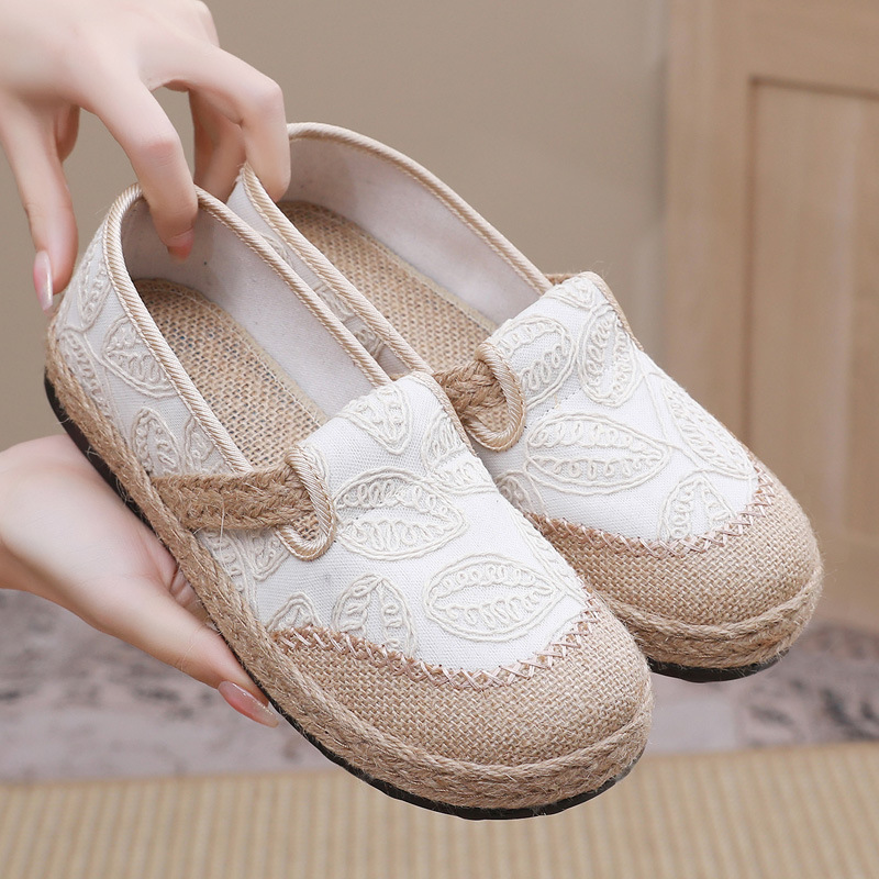 Embroidered Rope‑Woven Chinese Style Espadrilles