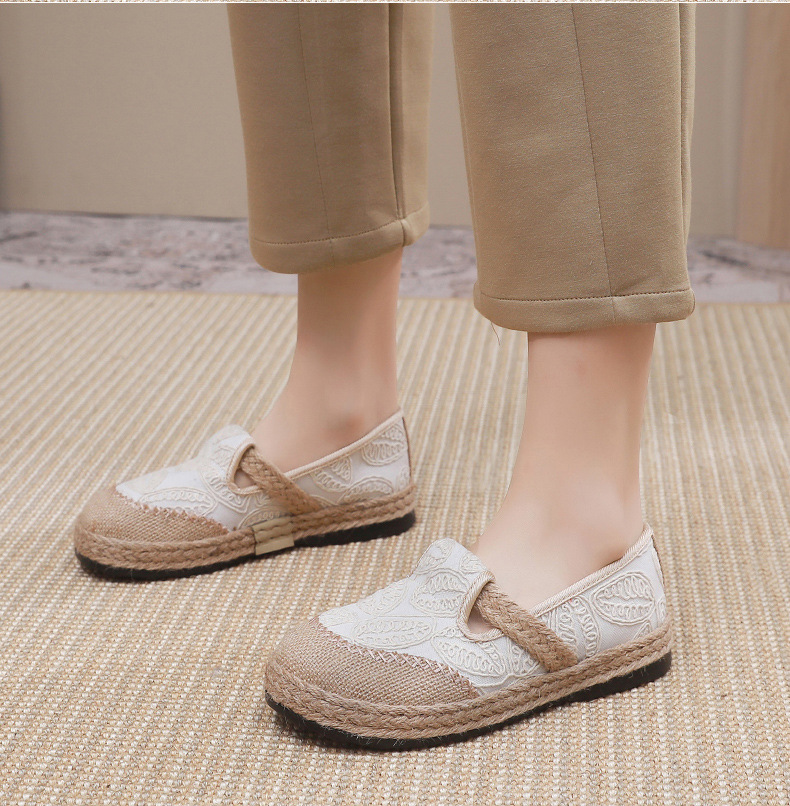 Embroidered Rope‑Woven Chinese Style Espadrilles