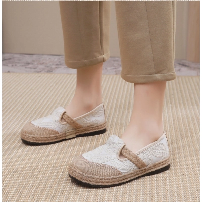Embroidered Rope‑Woven Chinese Style Espadrilles 02
