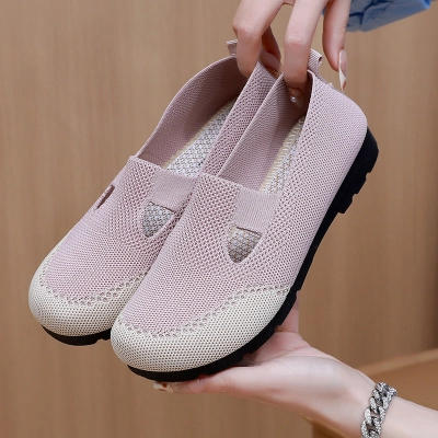 Stretchy Strap Breathable Casual Flat Shoes 01