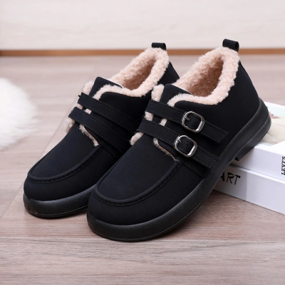 Double‑Buckle Fleece Lined Warm Winter Shoes 02