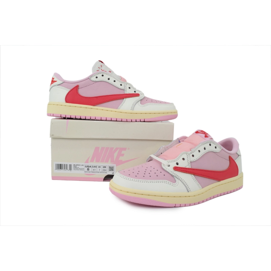 Travis Scott x Air Jordan 1 Low Red Low Hook Tropic Pink  IQ7604-101