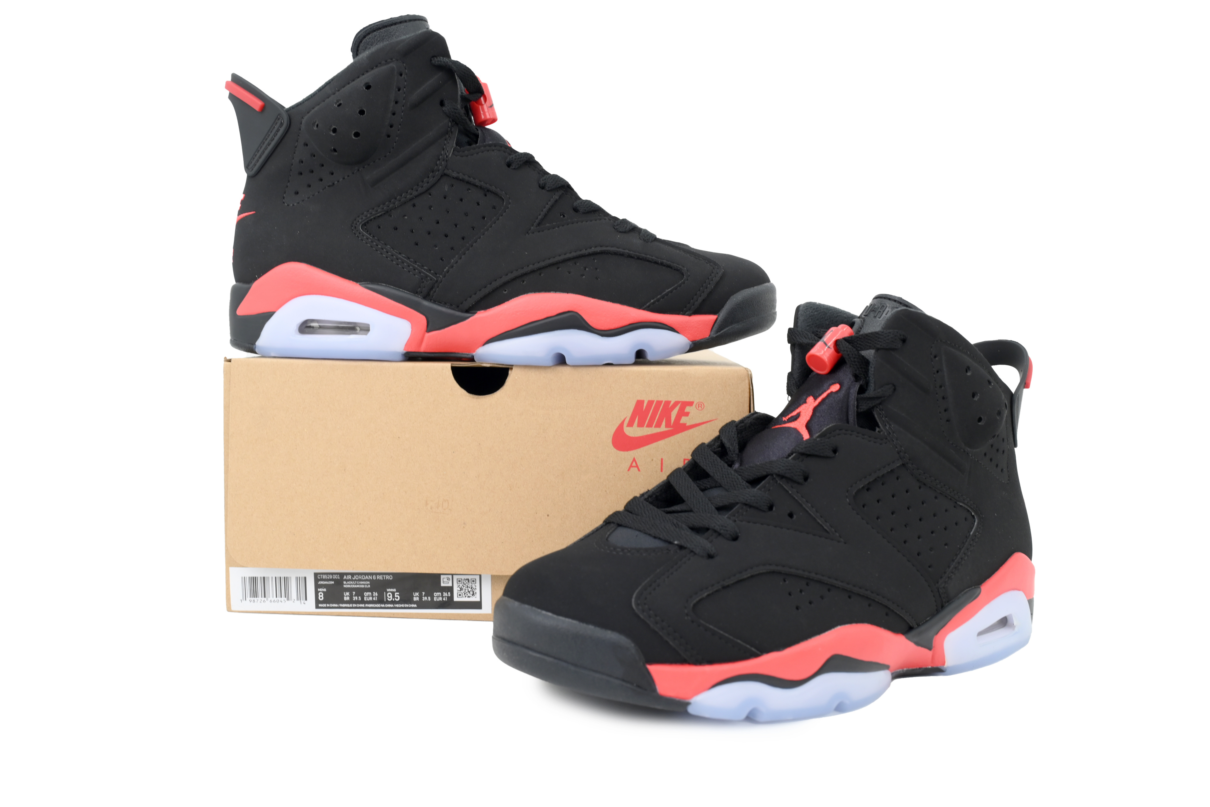 Air Jordan 6 Replica Reproduce Infrared Black And Red CT8529-001 