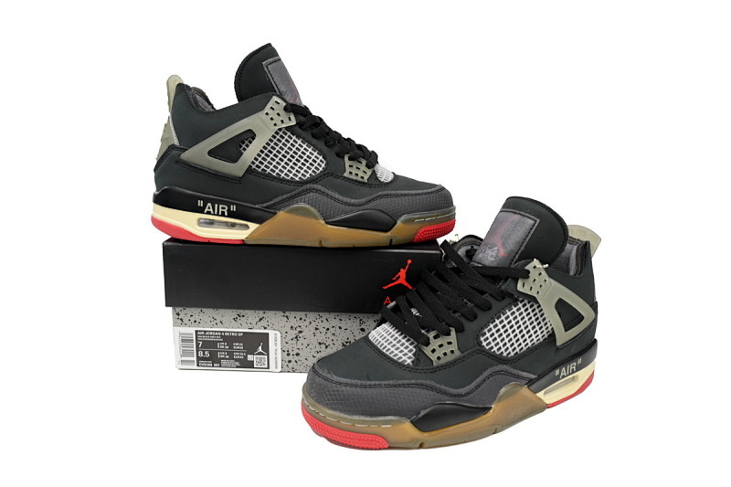 CV9388-001 OFF White x Air Jordan 4 Bred