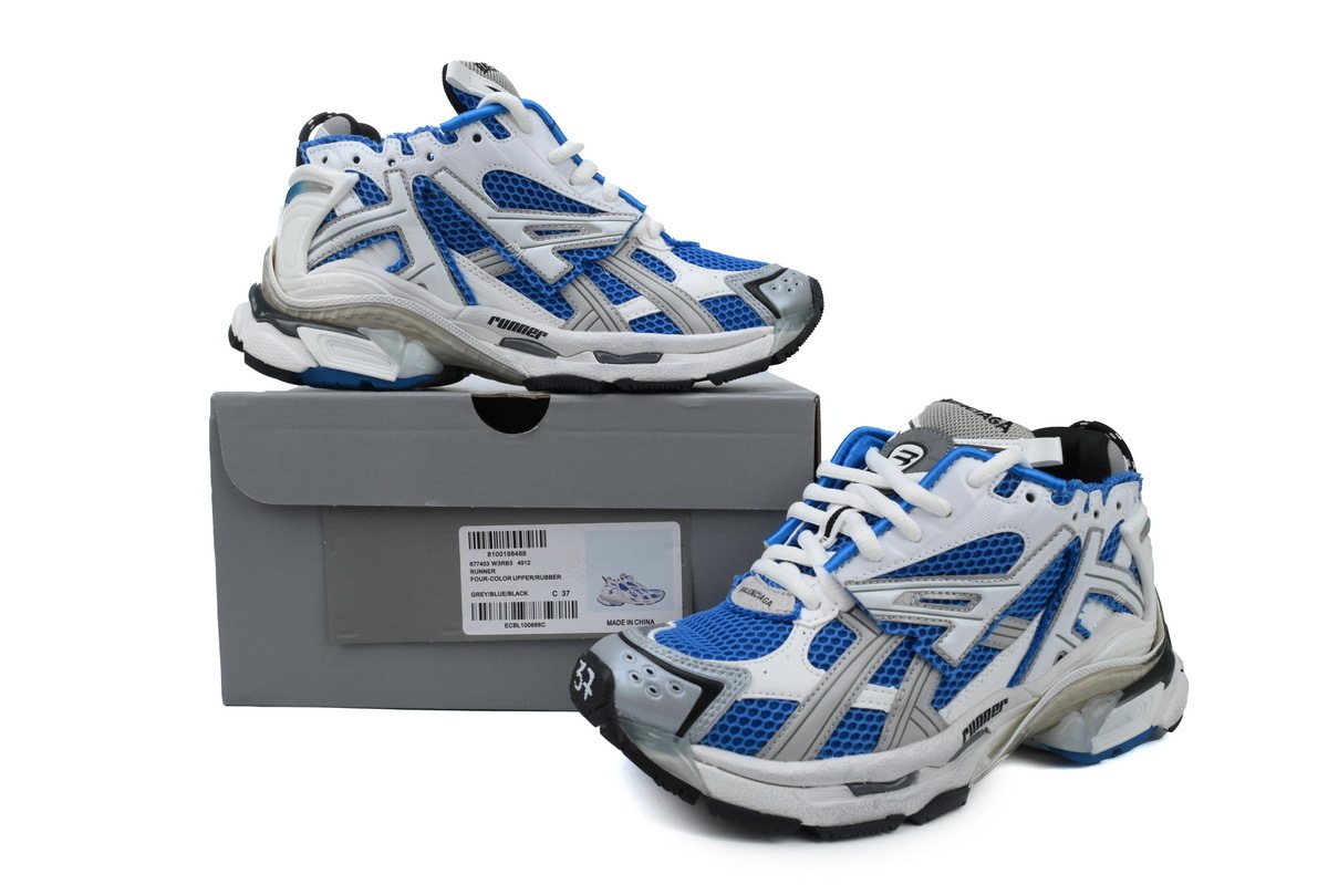 Balenciaga Runner White Blue 677403 W3RB3 4912 