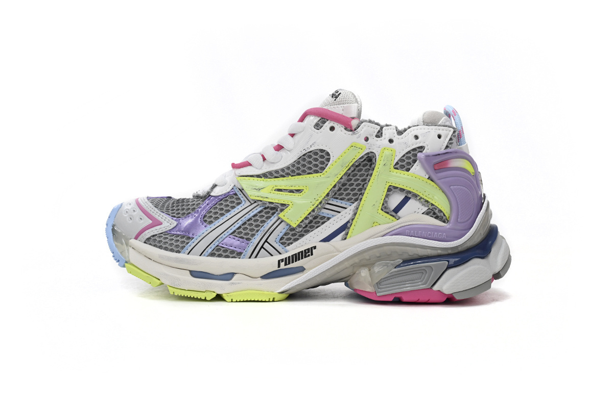 Balenciaga Runner White Yellow Purple  677402 W3RH5 0308