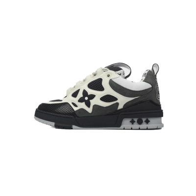 Louis Vuitton Leather lace up Fashionable Board Shoes Black Gray 1AC52M 01