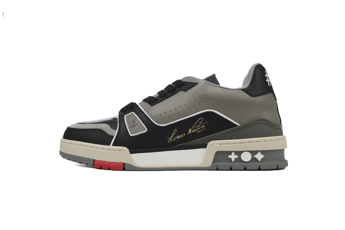 54 LV Louis Vuitton Trainer Grey Black