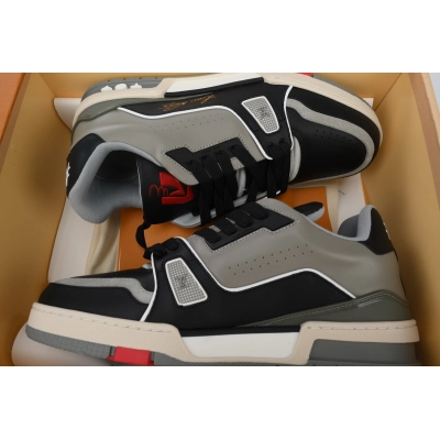 54 LV Louis Vuitton Trainer Grey Black 02