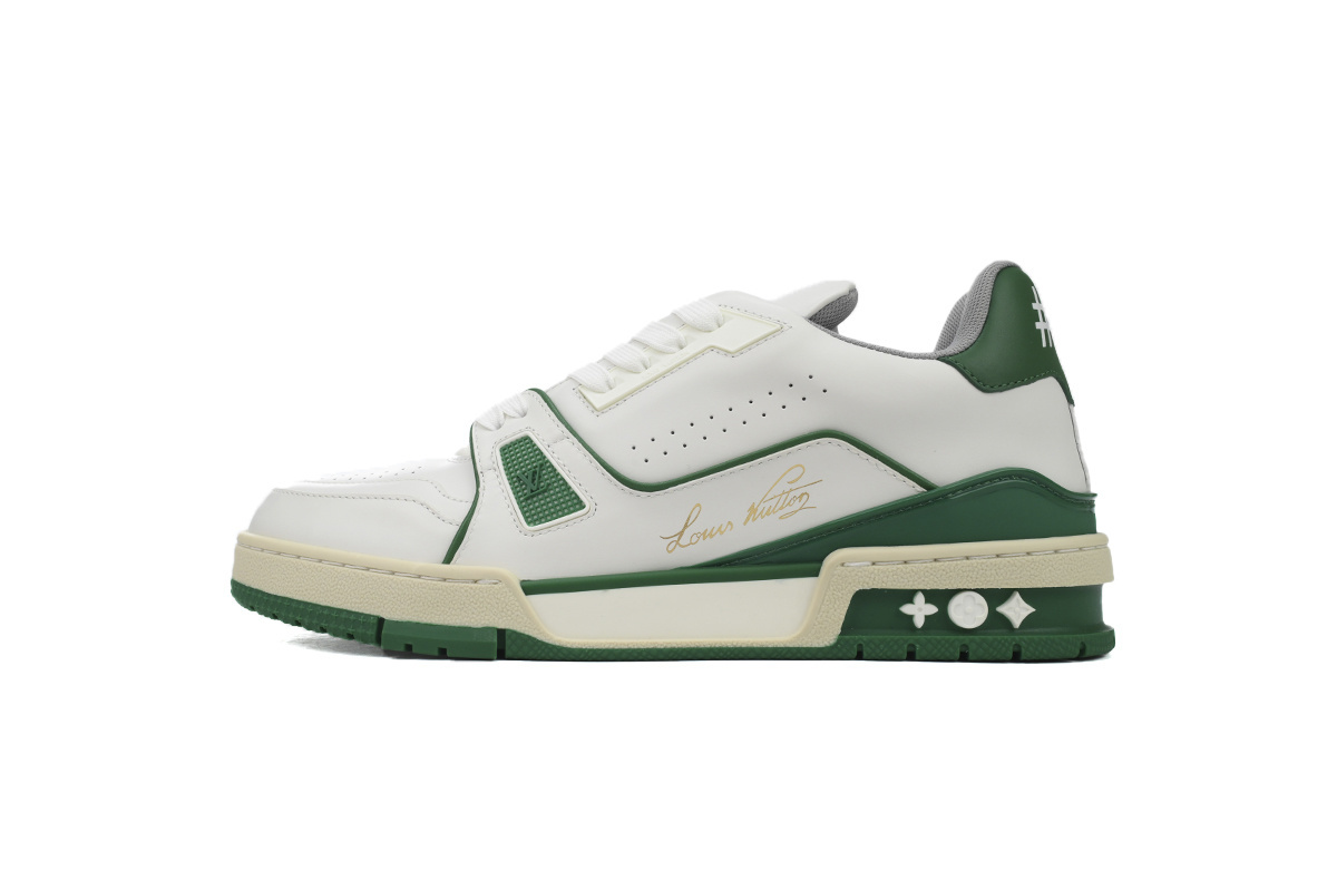 LV Louis Vuitton Trainer White Green