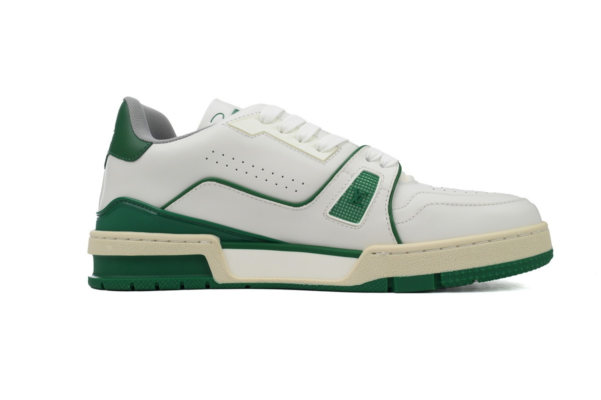 LV Louis Vuitton Trainer White Green