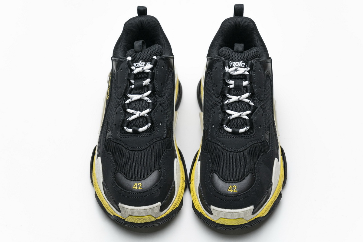  W06E1 1078 Balenciaga Triple S Black Yellow