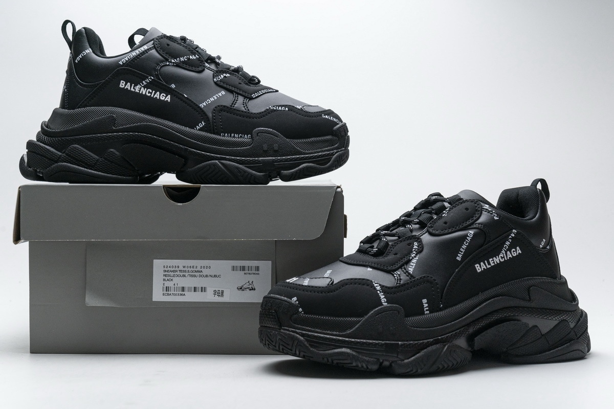 W06E2 2020 Balenciaga Triple S Black
