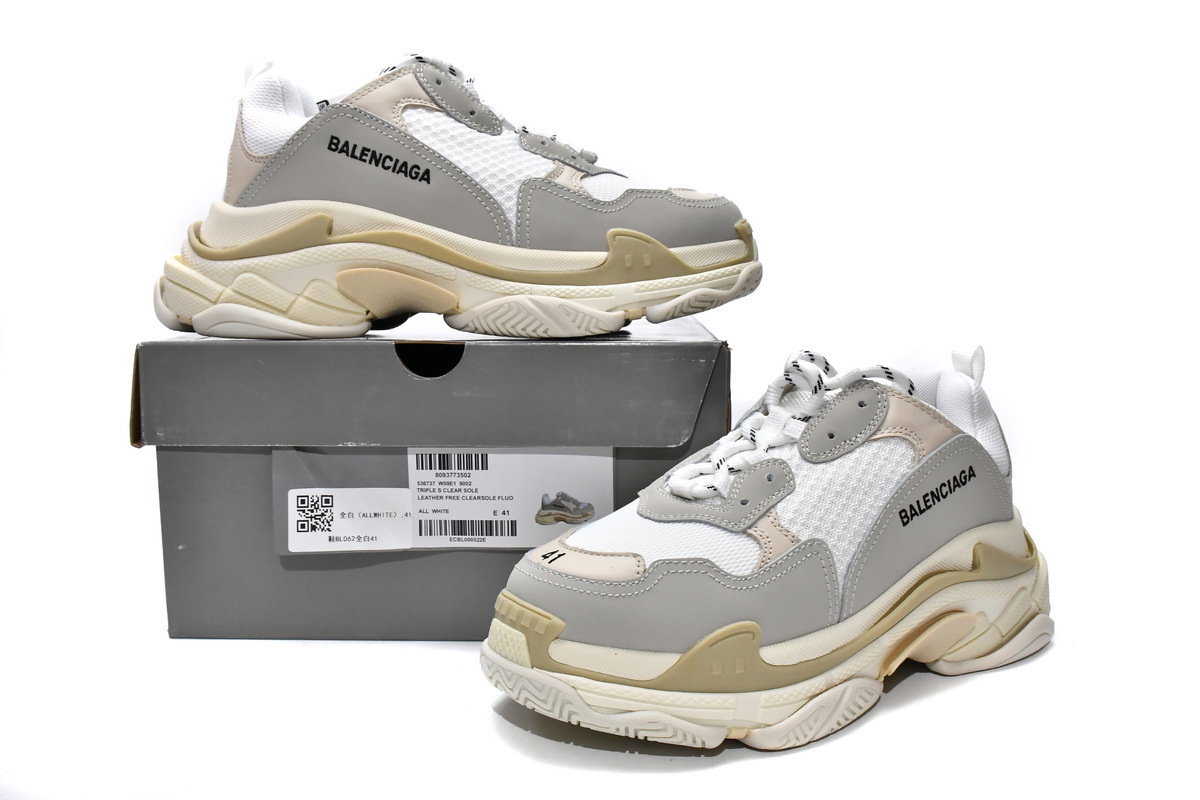  W09E1 9000 Balenciaga Triple S White