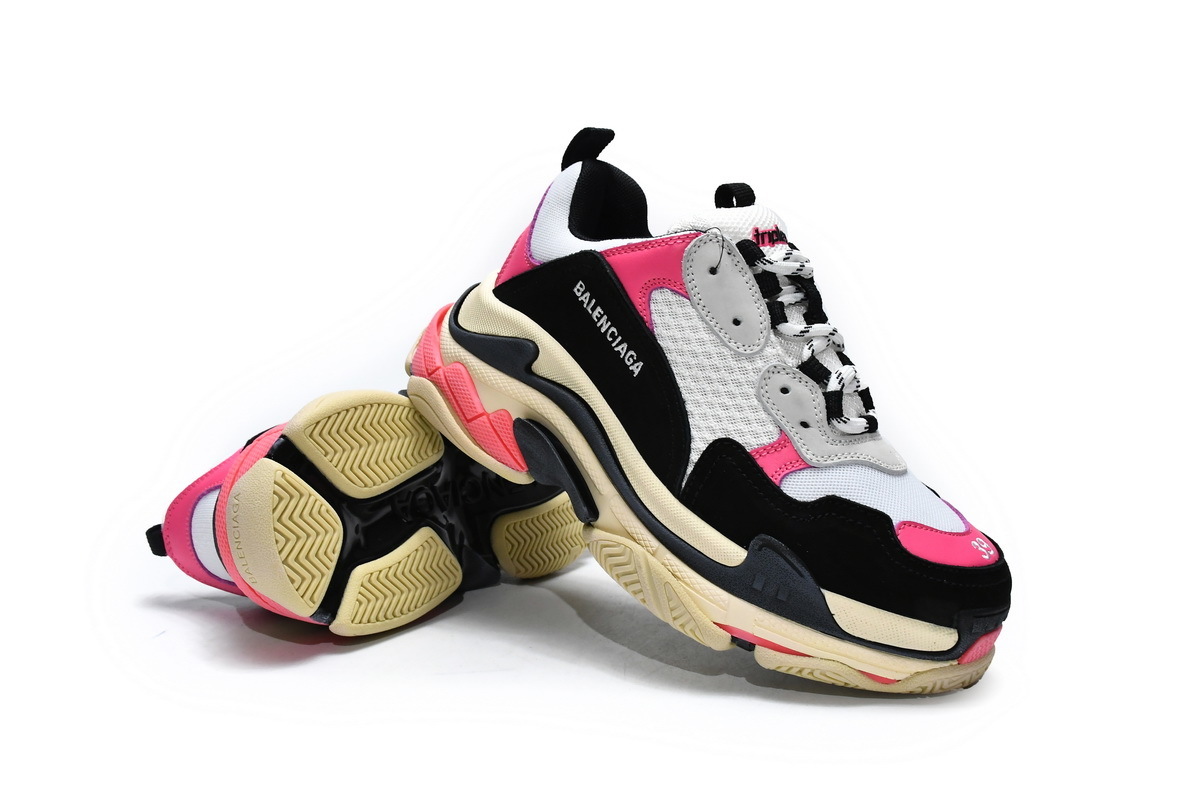  W09O6 5671 Balenciaga Triple S Black Pink