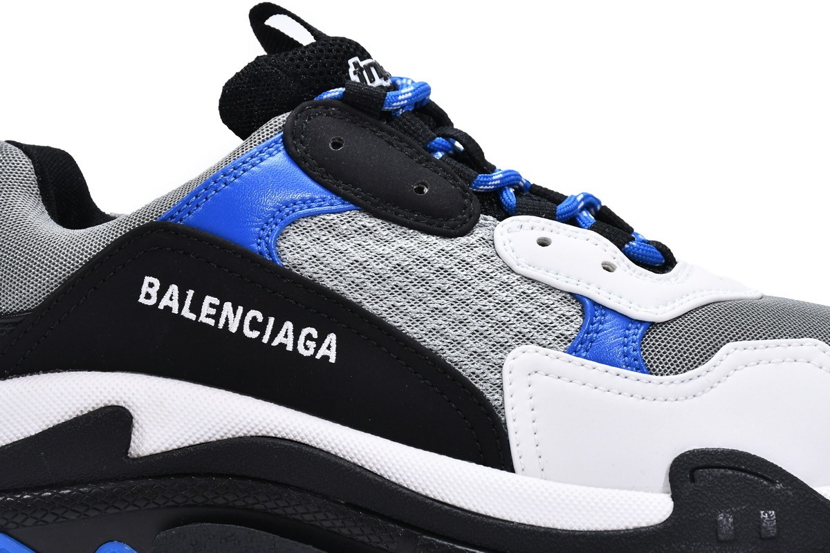  W2CA1 4124 Balenciaga Triple S Black White Blue