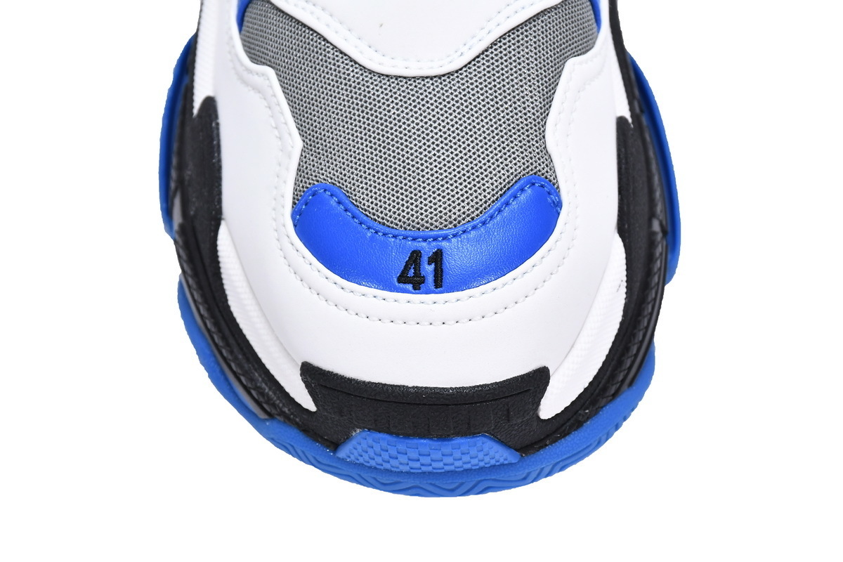  W2CA1 4124 Balenciaga Triple S Black White Blue