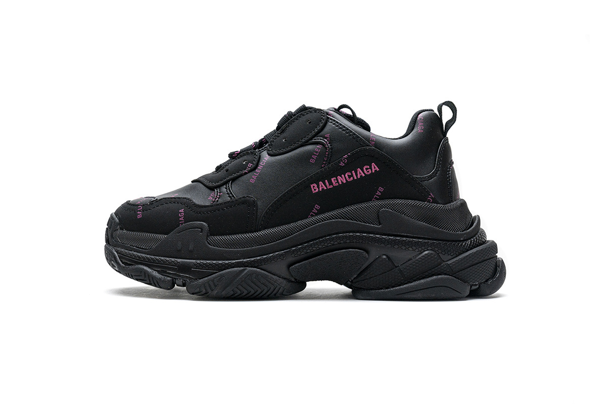  W2FA1 1022 Balenciaga Triple S Letter Black Pink