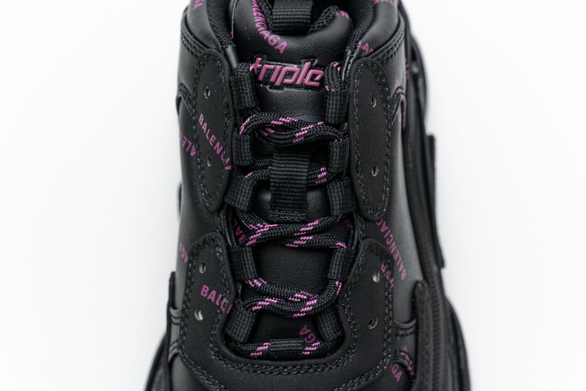  W2FA1 1022 Balenciaga Triple S Letter Black Pink