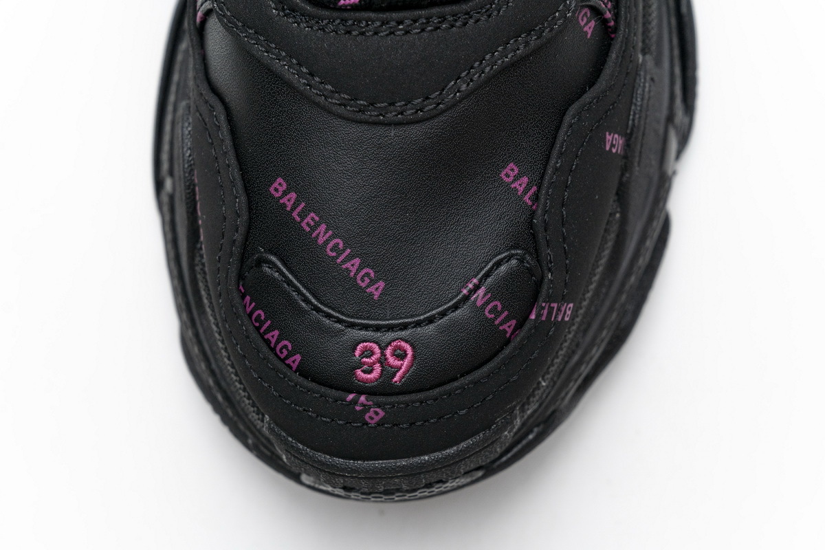  W2FA1 1022 Balenciaga Triple S Letter Black Pink