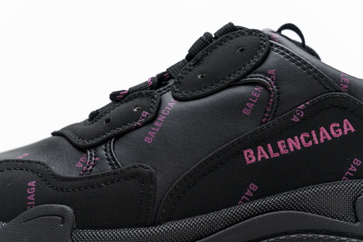  W2FA1 1022 Balenciaga Triple S Letter Black Pink