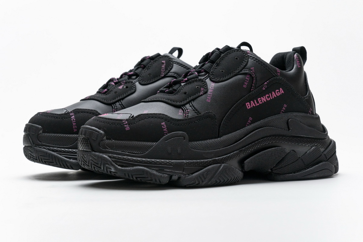  W2FA1 1022 Balenciaga Triple S Letter Black Pink