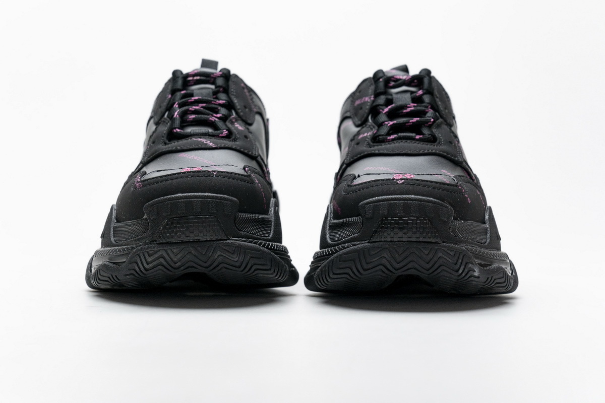  W2FA1 1022 Balenciaga Triple S Letter Black Pink