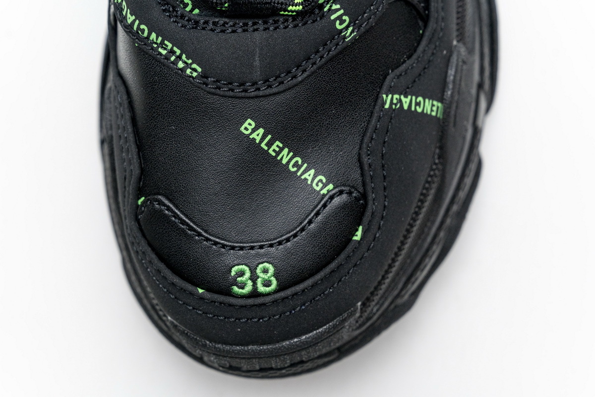  W2FA1 7633 Balenciaga Triple S Letter Fluorescent Yellow