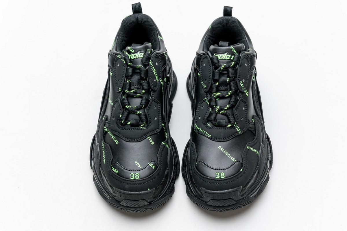  W2FA1 7633 Balenciaga Triple S Letter Fluorescent Yellow