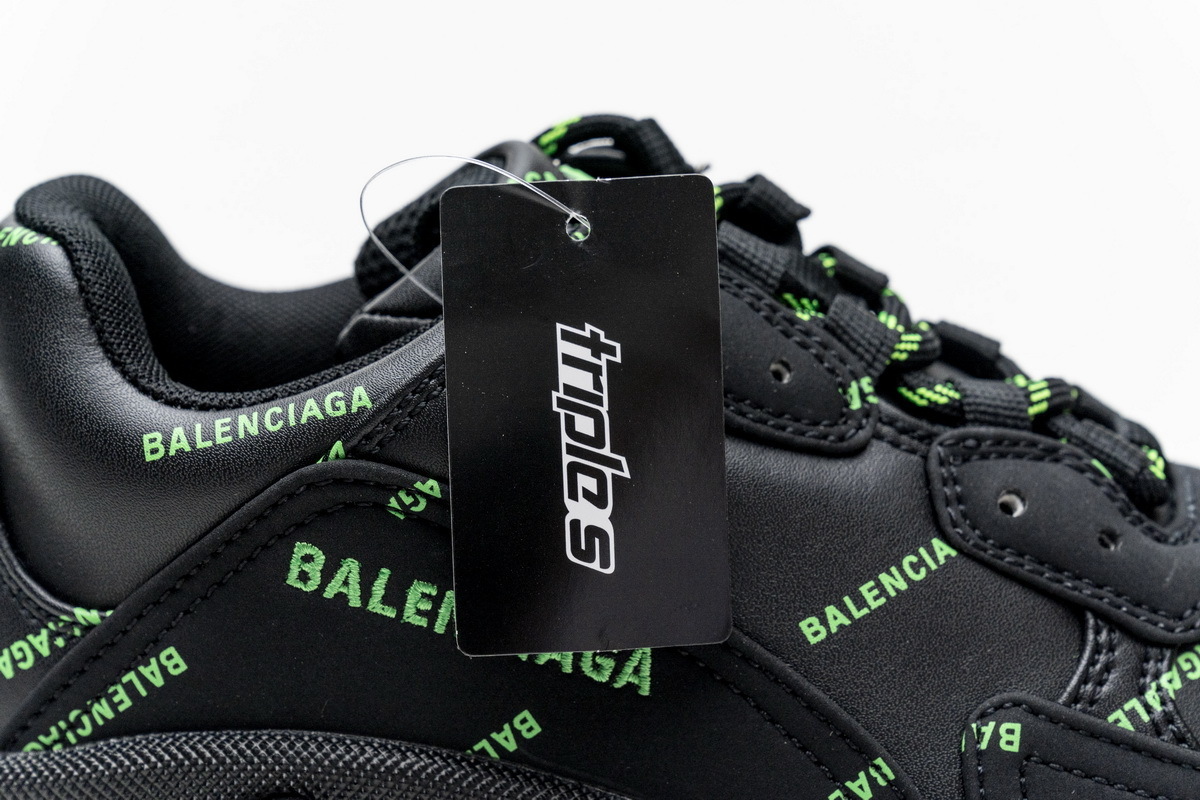  W2FA1 7633 Balenciaga Triple S Letter Fluorescent Yellow