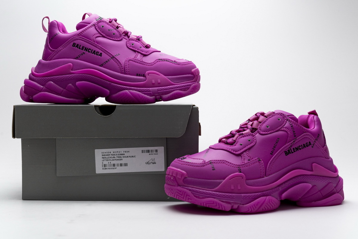  W2FA1 7634 Balenciaga Triple S Letter Pulm Powder