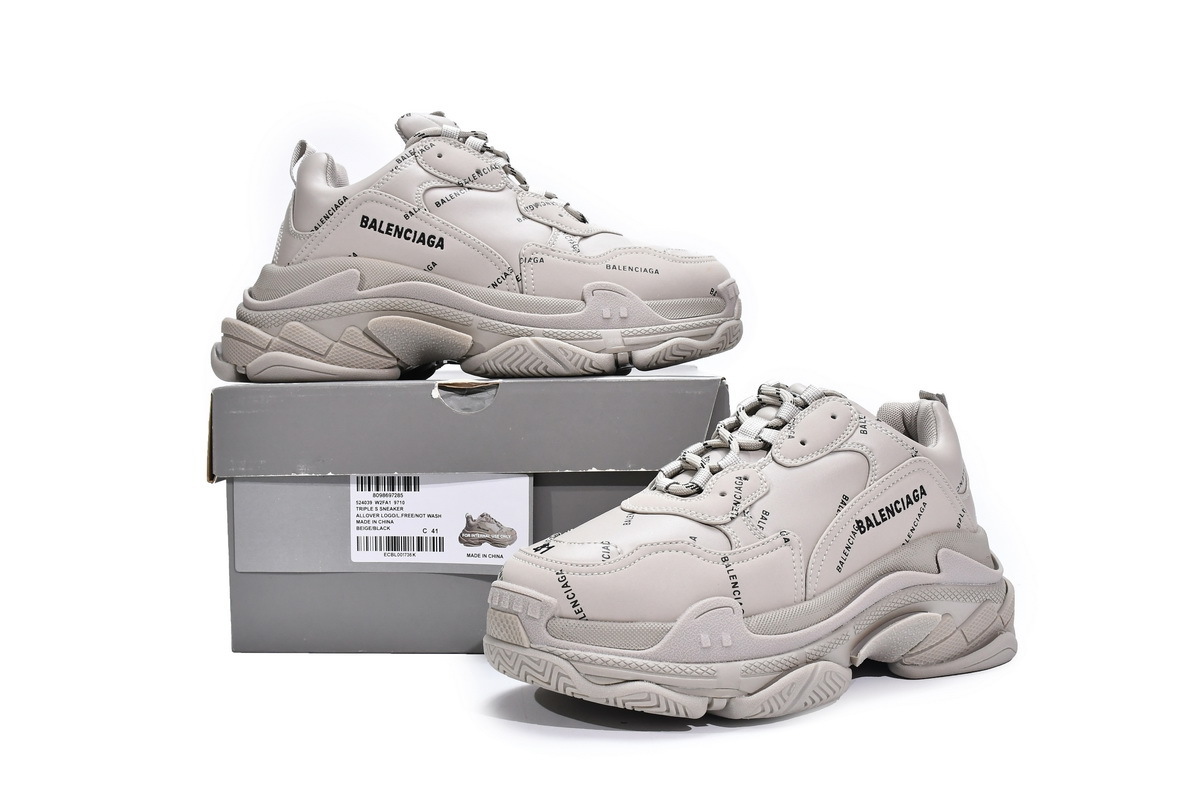  W2FA1 9710 Balenciaga Triple S Letter Beige