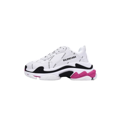 Balenciaga Triple S Letter White Rose Red 524039 W2FA4 9155 01