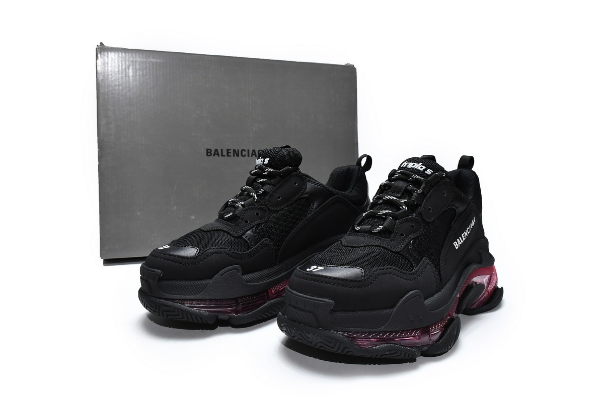 Balenciaga Triple S Black Claret Red 544351 W0901 9011