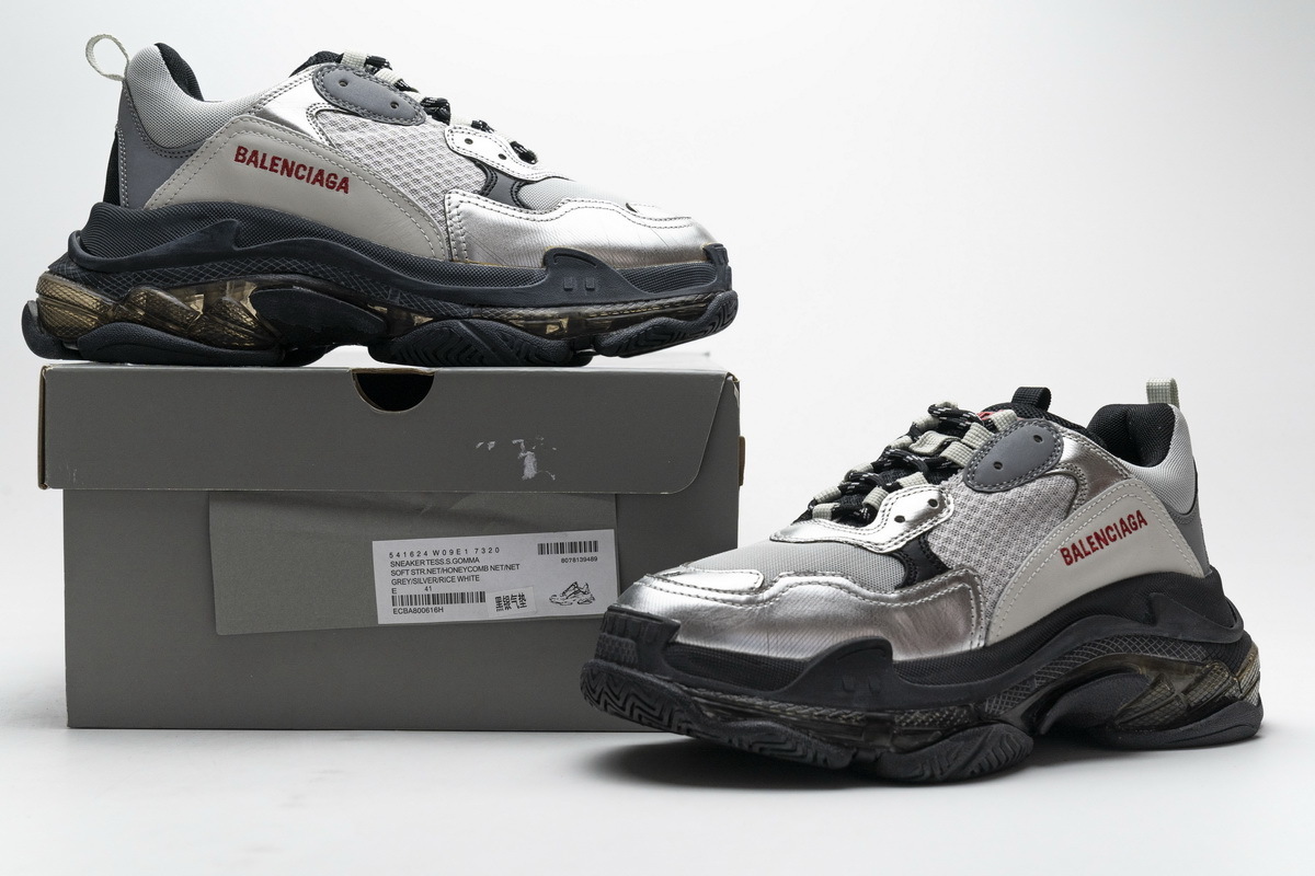 Balenciaga Triple S Black Silver 541624 W09E1 7320