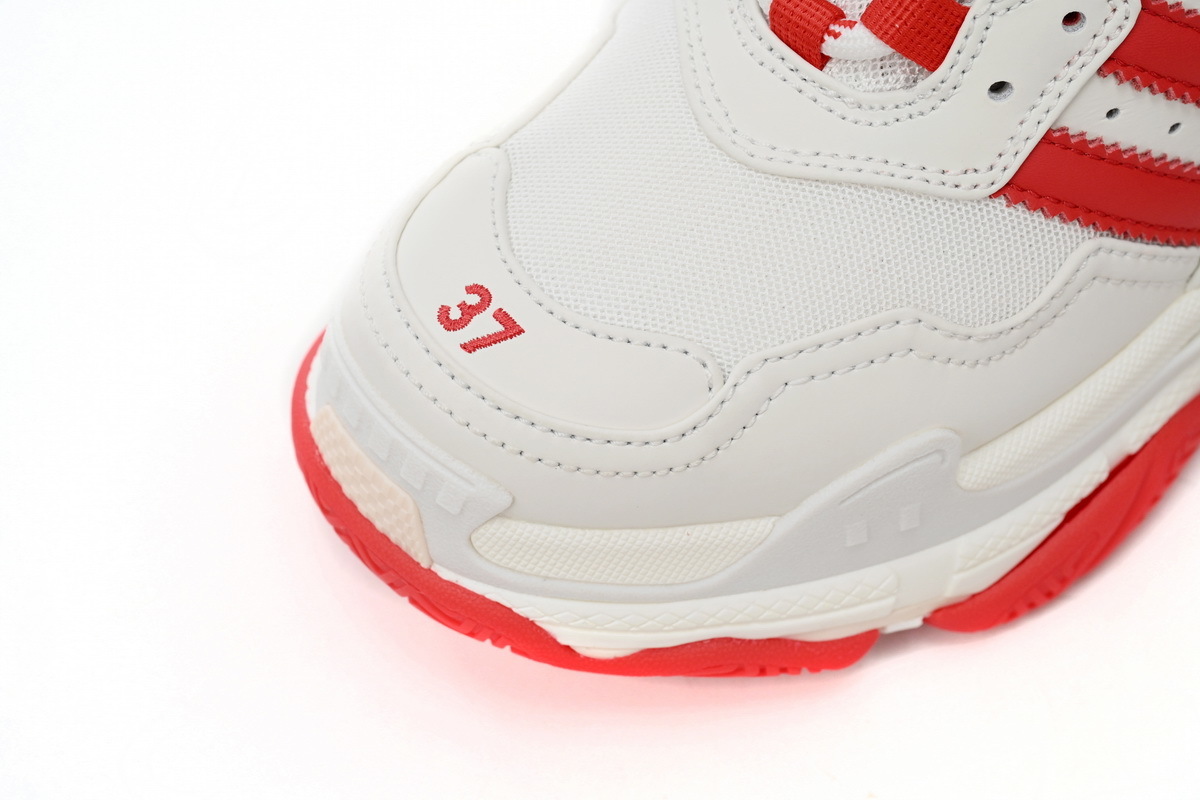 CA0LJ AD adidas x Balenciaga Triple S White Red Bar