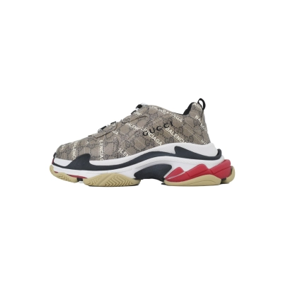 CA0LJ Gucci x Balenciaga Triple S Black Red 01