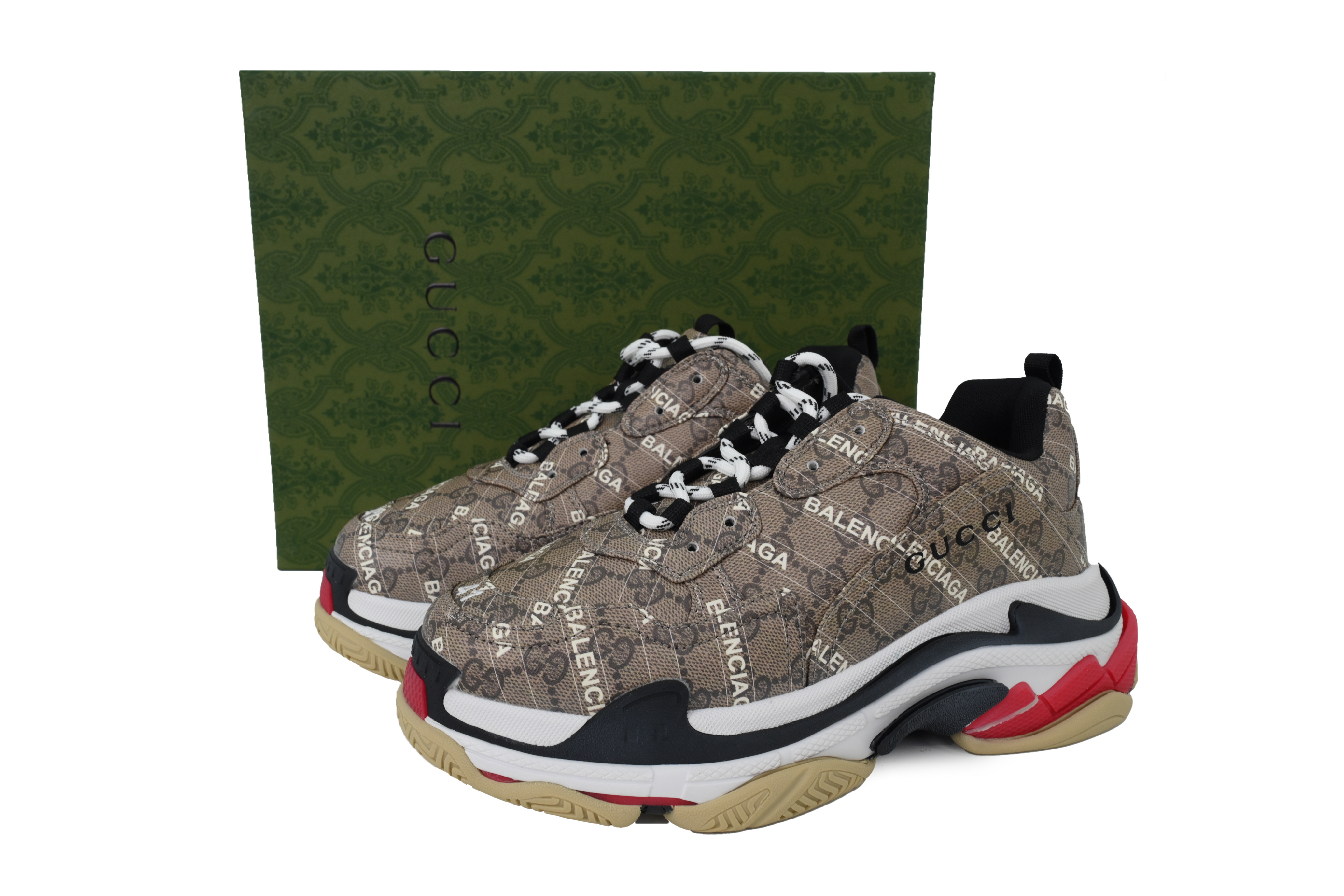 CA0LJ Gucci x Balenciaga Triple S Black Red