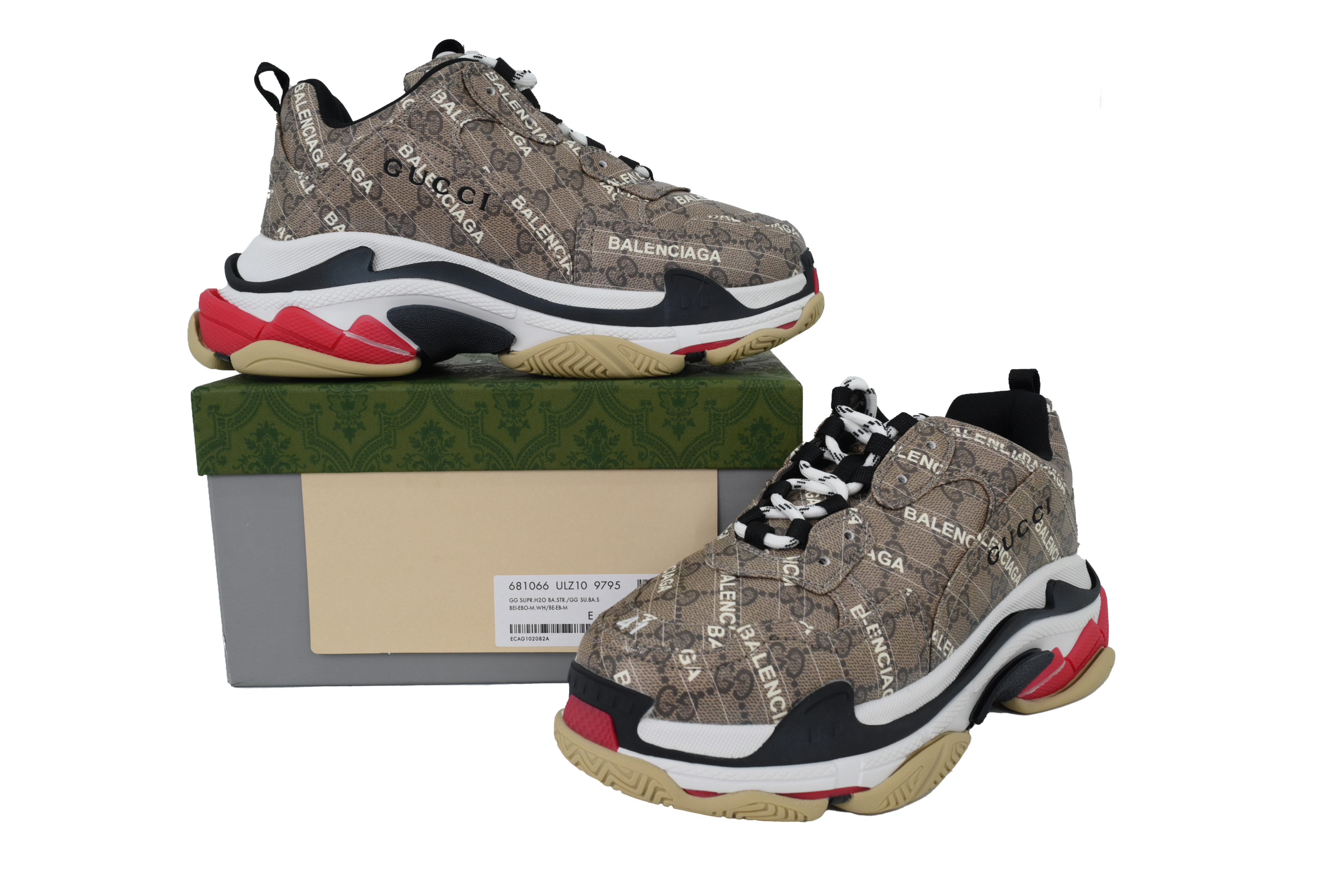 CA0LJ Gucci x Balenciaga Triple S Black Red