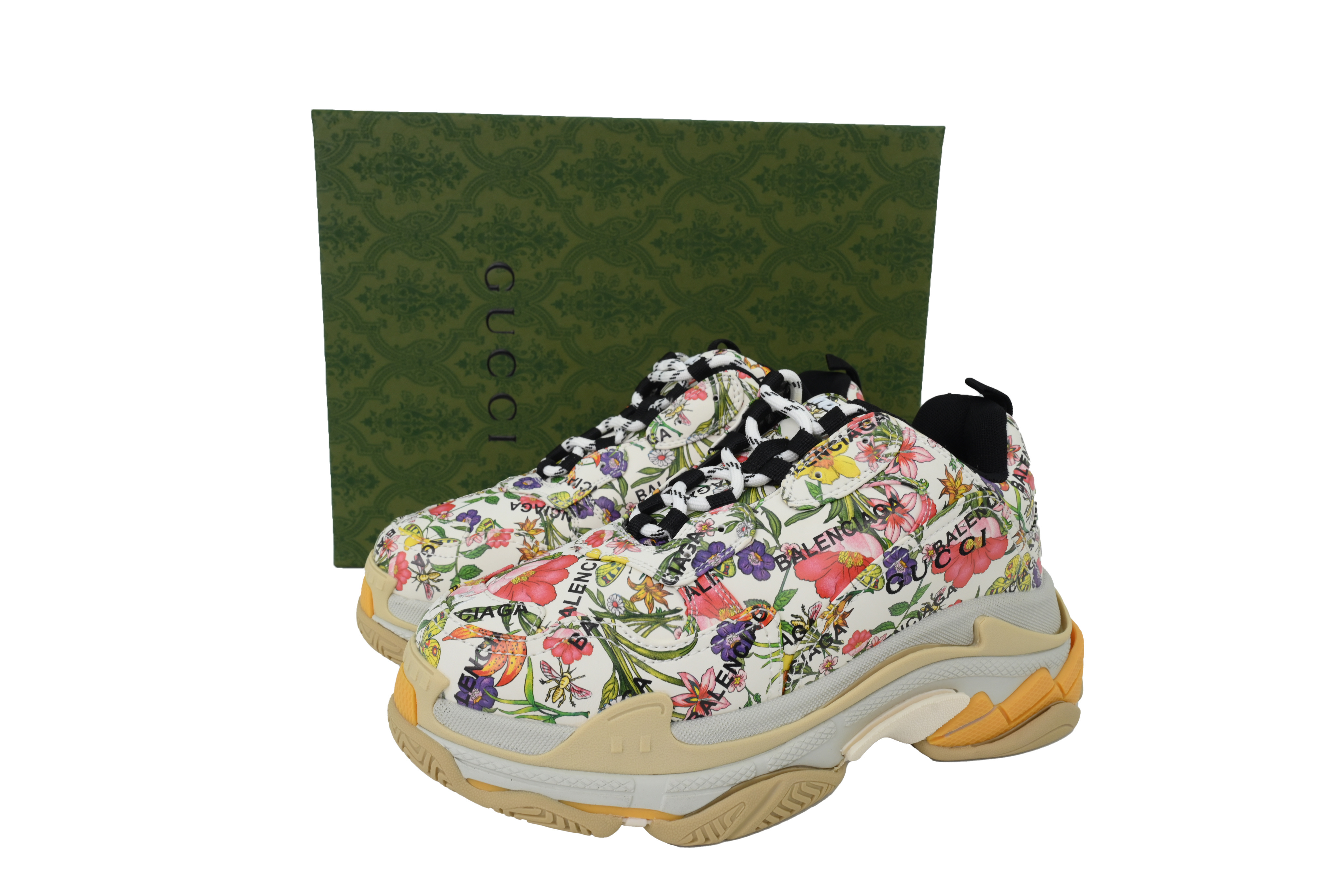 CA0LJ Gucci x Balenciaga Triple S Flowers And Plants